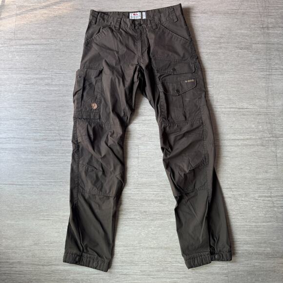 Fjallraven G1000 Vidda Pro Walking Cargo Trousers Brown Canvas Pants Men's 31x32 - Picture 1 of 10